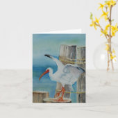 ペギーアレン著白いトキ亜科 カード (黄色い花)