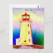 ペギーズコーブライトハウスノバスコシアポストカード ポストカード (正面/裏面)