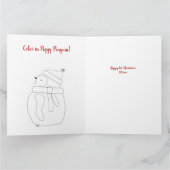 ペギーパーソナライズされたペンギンのクリスマスカード カード (内部)