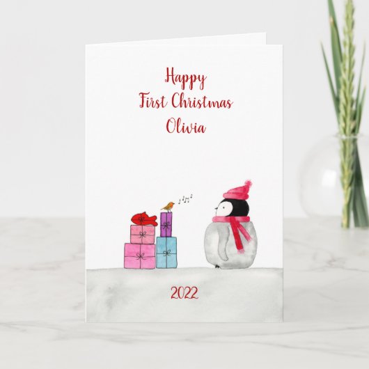 ペギー・ペンギンの最初のクリスマスカード カード (正面)