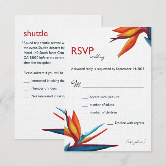 ペギーRSVP 3.5x5リネン 出欠カード (正面/裏面)