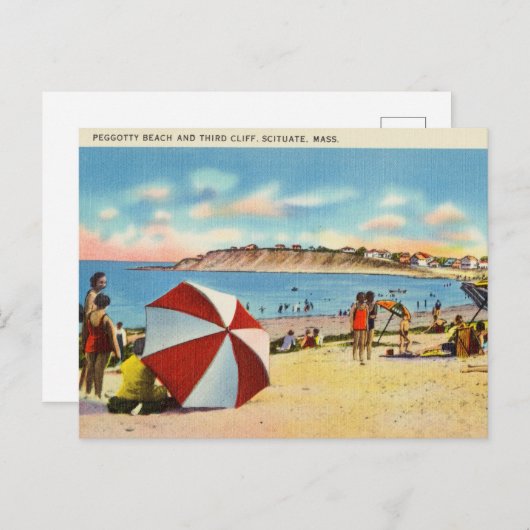 ペグゴティビーチサードクリフシトゥート，マサチューセッツ ポストカード (正面/裏面)