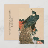 ペコウと芙蓉の図　広重　結婚 出欠カード (正面/裏面)