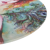 ペコックの羽根を持つロマンチックな女性 カッティングボード (角)