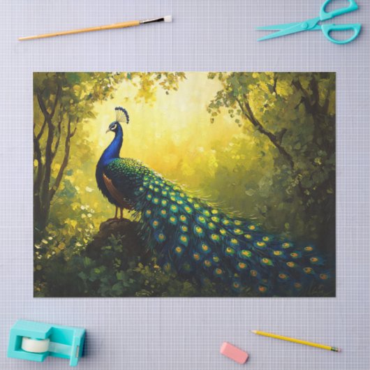 ペコックの鮮やかな絵のデコパージュ 薄葉紙 (クラフト)