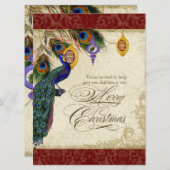 ペコック＆フェザー　フォーマル・クリスマス・パーティーのご招待 招待状 (正面/裏面)