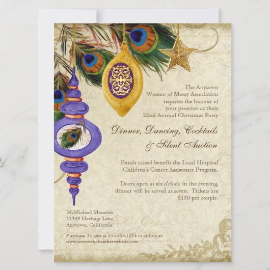 ペコック＆フェザー　フォーマル・クリスマス・パーティーのご招待 招待状 (裏面)