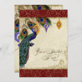 ペコック＆フェザー フォーマル ホリデー パーティーのご招待 招待状 (正面/裏面)