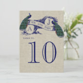 ペコック ラスティック ウェディング テーブル ナンバー カード (スタンド正面)