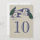 ペコック ラスティック ウェディング テーブル ナンバー カード (裏面)