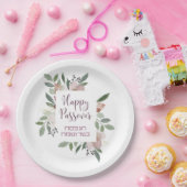 ペサッハ・カッシャー・ハッピー・パスソーバー・フローラ ペーパープレート (パーティー)