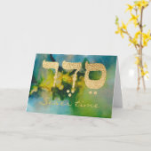 ペサハの花のあるセデルの時間のグリーティングカード カード (黄色い花)