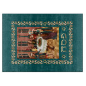 「ペサハ」ヘブライ語文字·パスソーバー·ガラス切断板 カッティングボード (正面)