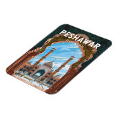 ペシャワーパキスタン旅行芸術ヴィンテージ マグネット (左側)