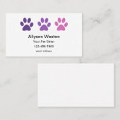 ペシンプルットシッターペットポーズテーマ名刺 名刺 (正面/裏面)