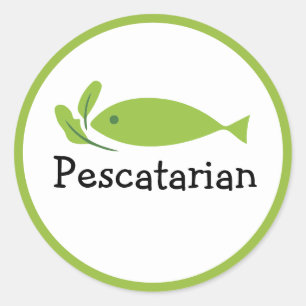 ペスカタリアンダイエット魚生態性生鮮食品ラベル ラウンドシール