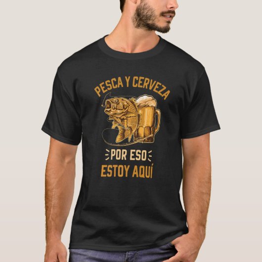 ペスカYセルヴェーザフィッシャーマン魚釣りと飲酒 Tシャツ (正面)