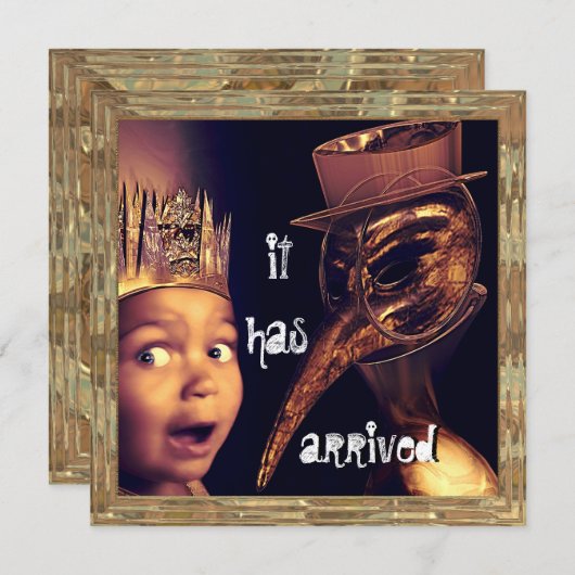 ペストの医者ハローウィンパーティの招待状 招待状 (正面/裏面)