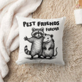 ペストフレンズフォーエバーブラックプリント クッション (ブランケット)