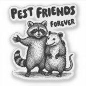 ペストフレンズフォーエバーブラックプリント シール (正面)