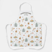 ペストリパーソナライズされたー、コーヒーパターン、カスタム文字 エプロン (正面)