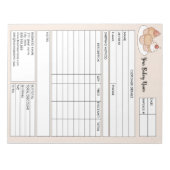 ペストリーのカップケーキベーカリー販売型枠受領請求書 ノートパッド (正面)