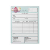 ペストリーのカップケーキベーカリー販売型枠受領請求書 ノートパッド (回転)