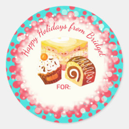 ペストリーのデザートの休日ベーキングクリスマスから ラウンドシール