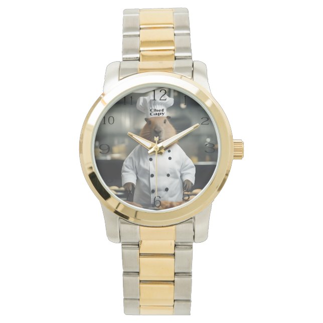 ペストリーの腕前：料理のキャピバラ 腕時計 (正面)