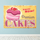 ペストリーケーキデザート キャンバスプリント (インサイチュ (ウッドフロア))