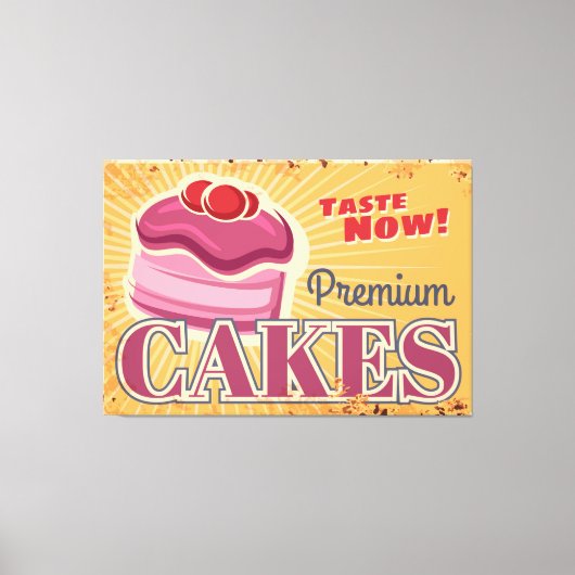 ペストリーケーキデザート キャンバスプリント (正面)