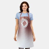 ペストリーケーキベーカリーグリッターバラ金ゴールドピンクドリップ エプロン (着用した状態)