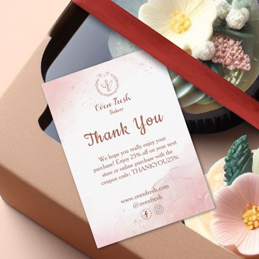 ペストリーケーキベーカリーグリッターバラ金ゴールドピンクドリップ エンクロージャーカード