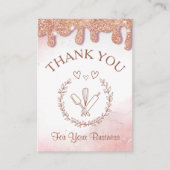 ペストリーケーキベーカリーグリッターバラ金ゴールドピンクドリップ エンクロージャーカード (正面)