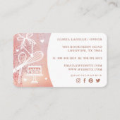 ペストリーケーキベーカリーグリッターバラ金ゴールドピンクドリップ 名刺 (裏面)