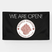 ペストリーケーキベーカリーグリッターバラ金ゴールドピンク 横断幕 (横)