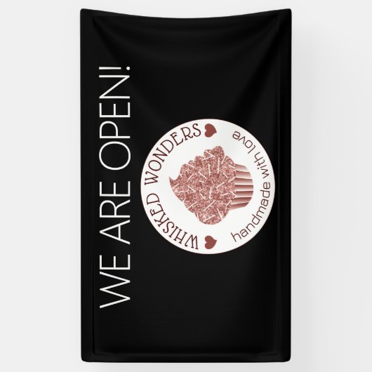 ペストリーケーキベーカリーグリッターバラ金ゴールドピンク 横断幕 (縦)