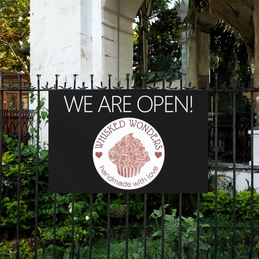 ペストリーケーキベーカリーグリッターバラ金ゴールドピンク 横断幕