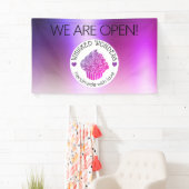 ペストリーケーキベーカリーグリッターピンクパープル 横断幕 (インサイチュ)