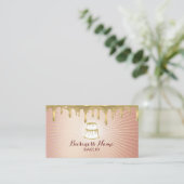 ペストリーケーキベーカリー金ゴールドドリップスモダンバラ金ゴールド 名刺 (スタンド正面)