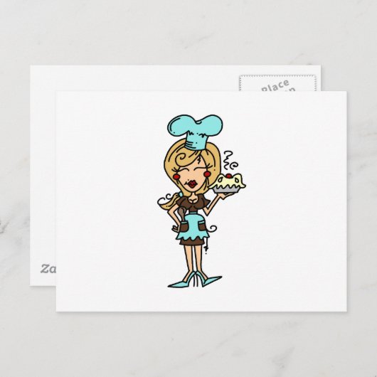 ペストリーシェフ – ブロンドTシャツとギフト ポストカード (正面/裏面)