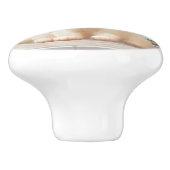 ペストリーショップでブルーボウ付きフワフワの子猫 セラミックノブ (側面)