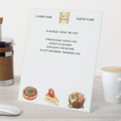 ペストリーショップのパン焼きケーキのパンのロゴメニュー価格 台座サイン (インサイチュ)