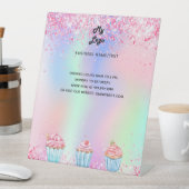 ペストリーショップのベーカリーのロゴホログラフィックメニュー価格 台座サイン (インサイチュ)