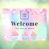 ペストリーショップのベーカリーのロゴ歓迎ホログラフィック ウィンドウサイン (シート3)