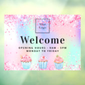 ペストリーショップのベーカリーのロゴ歓迎ホログラフィック ウィンドウサイン (シート3)