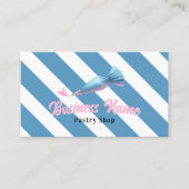 ペストリーショップパイピングバッグ&ハートブルーストライプベーカリー 名刺 (正面)