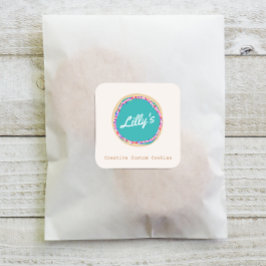 ペストリーショップパーソナライズされたカスタムクッキー スクエアシール