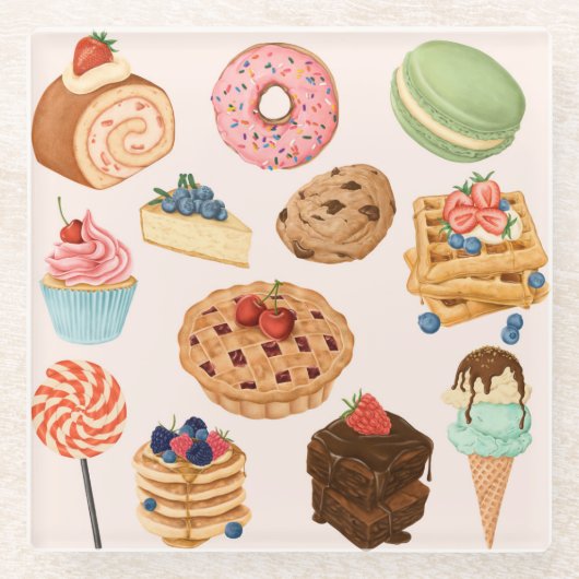 ペストリーズグラスコースター ガラスコースター (正面)