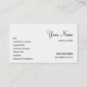 ペストリーデザートベーキングビジネスマーケティング 名刺 (裏面)